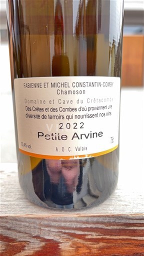 Valais Không được chỉ định Domaine Et Cave du Crétacombe Petite Arvine 2022