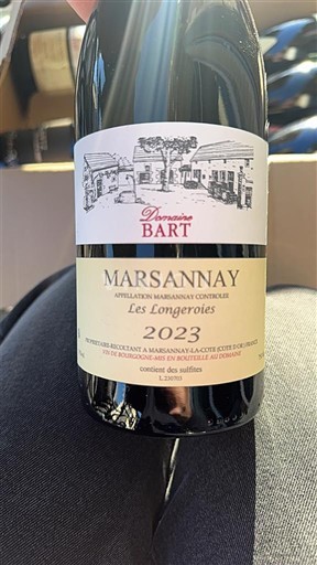 Borgogna Marsannay Domaine Bart Les Longeroies 2023
