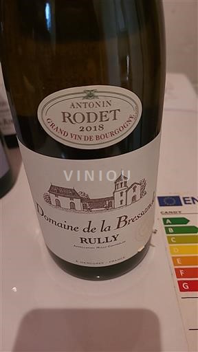 Vin Blanc sec Domaine La Bressande 2018 France Bourgogne Rully AOC