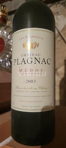 Bordeaux Médoc Château Plagnac 2003