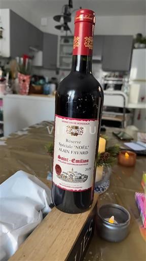 Bordeaux Saint-Émilion Alain Favard Réserve Spéciale Noël 2020