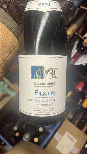 Vinos Rouge sec Clos Entre-Deux Velles Clos St-Louis 2021 Francia Borgoña Fixin AOC