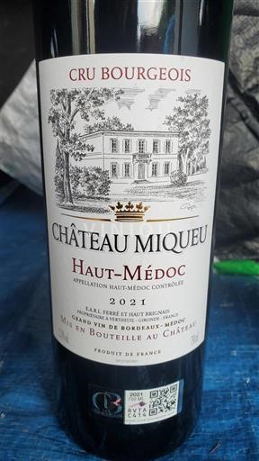 Bordeaux Haut-Médoc Château Miqueu 2021