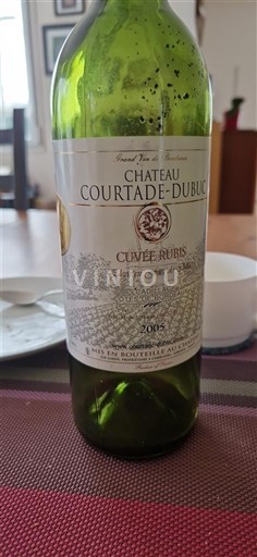 Bordeaux Bordeaux Supérieur Château Courtade-Dubuc Rubis 2005
