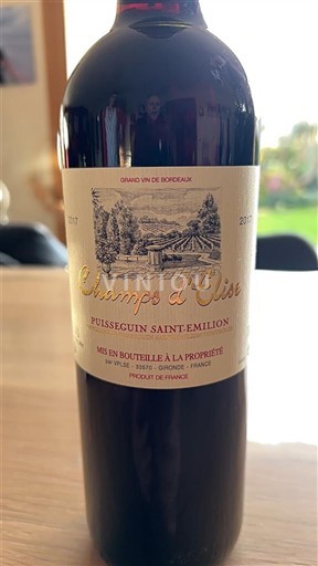 Bordeaux Puisseguin-saint-émilion Champs d'Eisse 2017