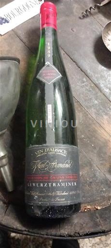 Alsace Gewurztraminer Cave vinicole Vieil Armand Soultz Wuenheim Selection de grains nobles 1989