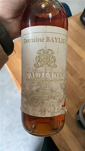 Bordeaux Sauternes Domaine Baylieu 1983