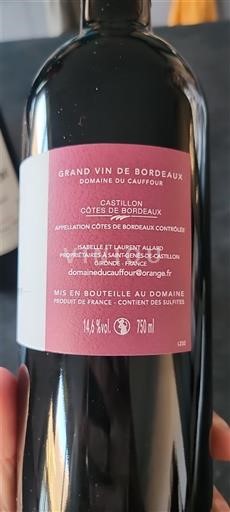 Bordeaux Castillon-côtes-de-bordeaux Domaine Cauffour 2023