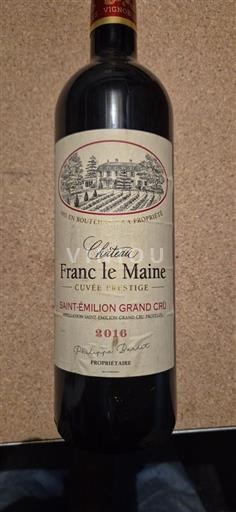 Burdeos Saint-Émilion Gran Cru Château Franc le Maine Prestige 2016