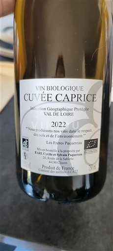 Loirevallei Les Frères Paupreaux Caprice 2022