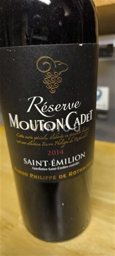 Bordeaux Saint-Émilion Mouton Cadet Réserve 2014