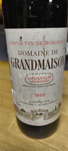 Burdeos Pessac-Léognan Domaine Grandmaison 1986