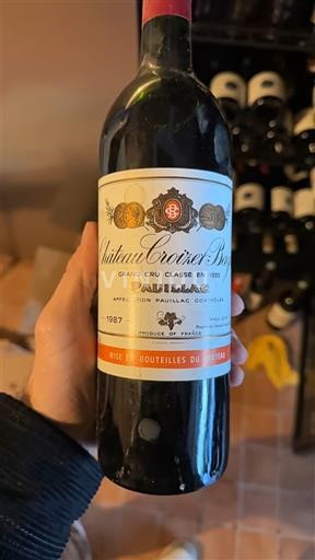 Bordeaux Pauillac Grand Cru Château Croizet-Bages 1987