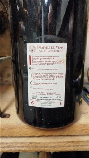 Thung lũng Rhône Beaumes de Venise Vignerons de Beaumes de Venise 2008