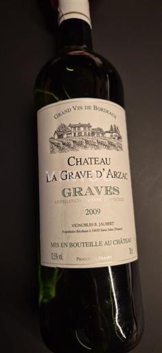 Bordéus Graves Château La Grave d'Arzac 2009