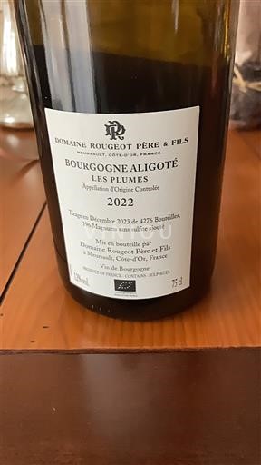Vini Blanc sec Les Plumes Domaine Rougeot Père & Fils 2022 Francia Borgogna Borgogna Aligoté AOC