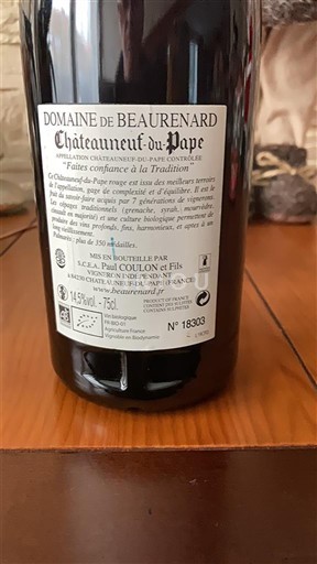 Valle del Ródano Châteauneuf-du-Pape. Domaine Beaurenard Sin añada