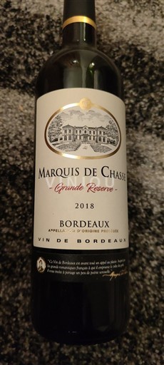 Burdeos Bordeaux Marquis de Chasse Grande Réserve 2018