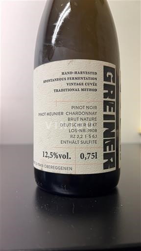 Baden No especificado Greiner Sekt zero dosage - Vintage 2019