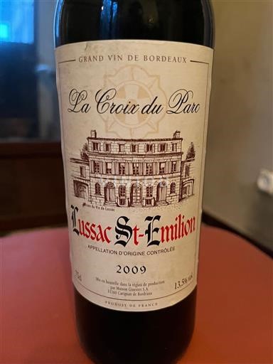 Bordeaux Lussac-saint-émilion La Croix du Parc 2009