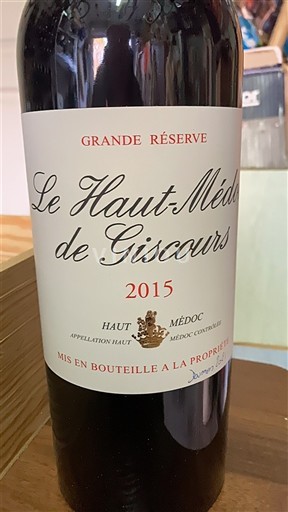 Bordeaux Haut-Médoc Le Haut-Médoc de Giscours Grande Réserve 2015