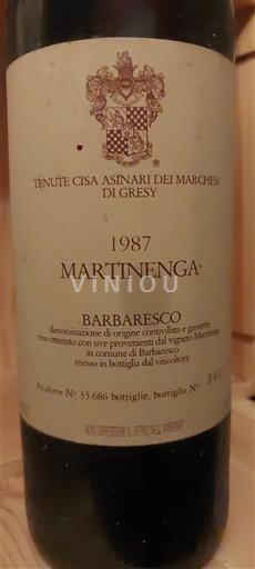 Piemont Barbaresco Tenute Cisa Asinari dei Marchesi di Gresy Martinenga 1987