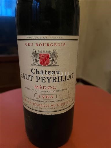 Bordeaux Médoc Château Haut Peyrillat 1988