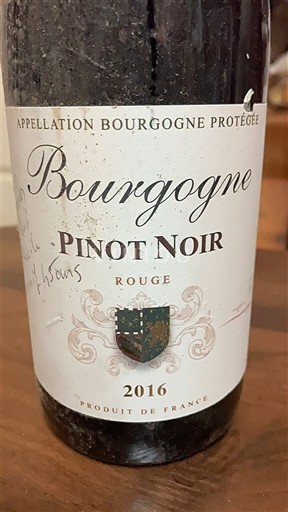 Burgundija Bourgogne Pinot noir 2016