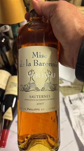 Bordéus Sauternes Mise de la Baronnie 2007