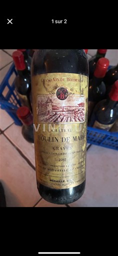 Bordeaux Graves Château Moulin de Marc 1981