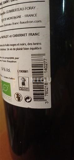 Bordeaux Montagne-saint-émilion Château Franc Baudron Không niên vụ