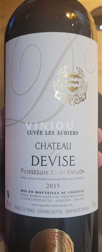 Bordeaux Puisseguin-saint-émilion Château Vise Les Aubiers 2015
