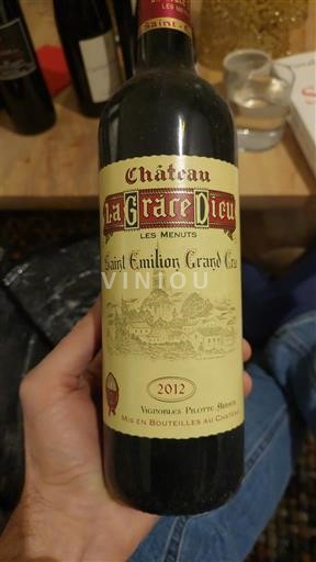 Burdeos Saint-Émilion Gran Cru Grand Cru Château La Grâce Dieu Les Menuts 2012
