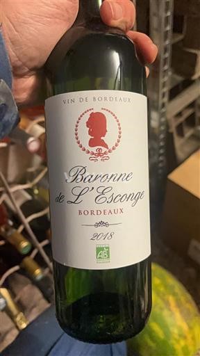 Burdeos Bordeaux Baronne de L'Escouge 2014