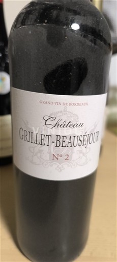 Burdeos Bordeaux Château Grillet-Beauséjour N°2 Sin añada