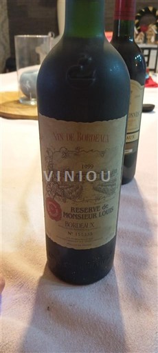Burdeos Bordeaux Vin de Bordeaux Réserve de Monsieur Louis 1999