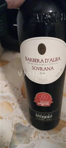 Piedmont Wines Barbera d'Alba Beni di Batasiolo Sovrana 2020