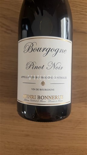 Vina Rouge sec Pinot Noir Henri Bonnerue Non millésimé Francija Burgundija AOC