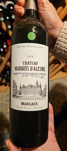 Bordeaux Margaux Grand Cru Château Marquis d'Alesme 2019