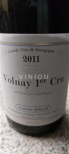 Burgundy Volnay Premier Cru Yvonne Billard 2011