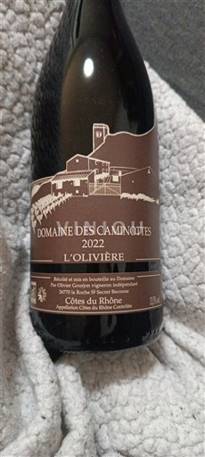 Vallée du Rhône Côtes-du-rhône Domaine S Caminottes L'Olivière 2022