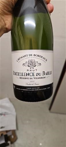 Bordeaux Crémant de Bordeaux Excellence du Bailli Réserve du Vigneron Icke årgångsbetecknad