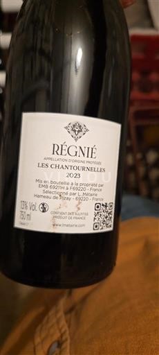 Beaujolais Régnié Sélection des Grands Fins Les Chantournelles 2023