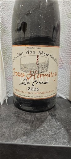 Thung lũng Rhône Crozes-hermitage Domaine S Martinelles Les Coteaux 2006