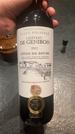Bordeaux Côtes-de-bourg Château Genibon Prestige 2022