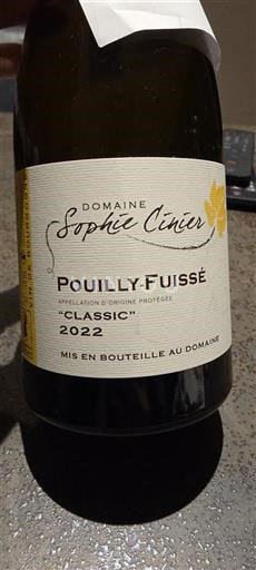 Burgundija Pouilly-fuissé Domaine Sophie Cinier Classic 2022