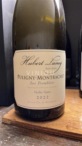 Vinos Blanc sec Les Tremblots Vieilles Vignes Hubert Lamy 2022 Francia Borgoña Puligny-Montrachet AOC
