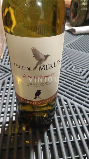 Sydväst Côtes de Gascogne Le Merle Moqueur Faute de Merles 2021