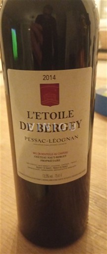 Bordeaux Pessac-Léognan Château L'Étoile de Bergey 2014