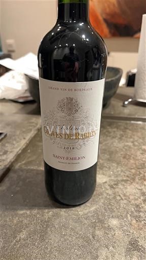 Bordeaux Saint-Émilion Château Graves de Rabion 2018